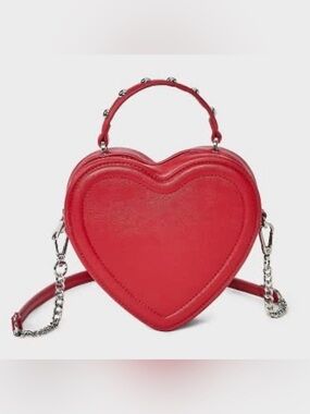 Art Class  Heart Shaped  studded Crossbody bag red